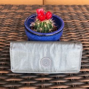 Kipling Metallic Silver Fold-Over Wallet